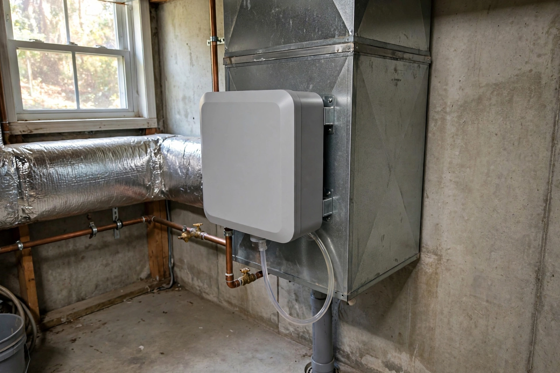 Furnace technician inspecting a home heating system in Rehoboth Beach, Delaware