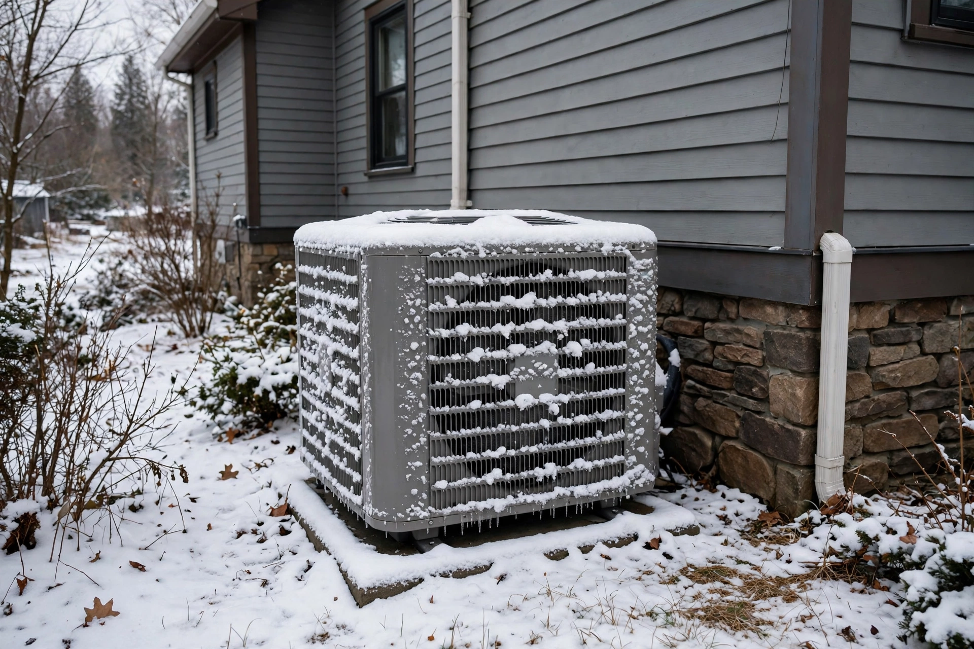 Gas furnace unit in a residential basement in Fenwick Island, Delaware